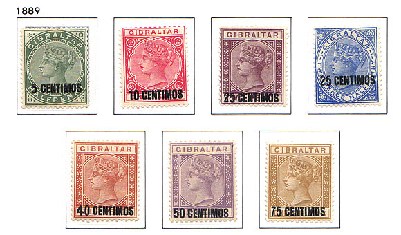 1889  QV - Overprint Pesetas Set