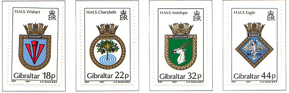 1987 Escudos De Los Barcos De La Royal Navy