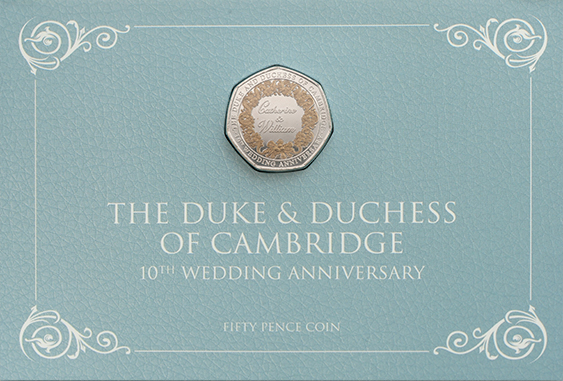 20% off Catherine & William coloured coin card