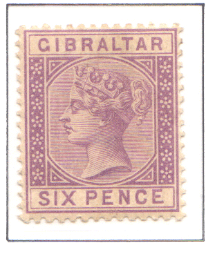 1886 -1887 QV Gibraltar 6d