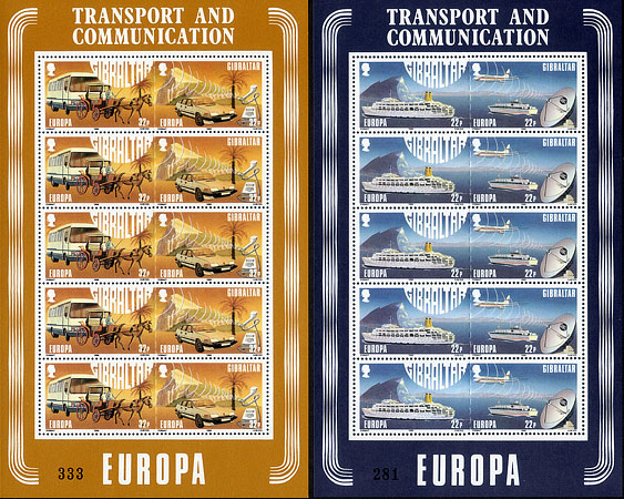 1988 Europa Transport & Comm. Sheetlets