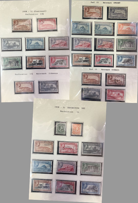 1938 Definitive cto stamps (with perf variations)