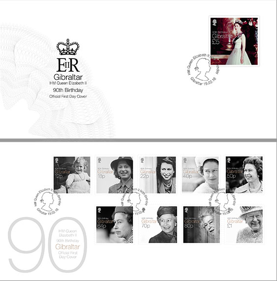 Queen Elizabeth II 90th Birthday x 2 FDC