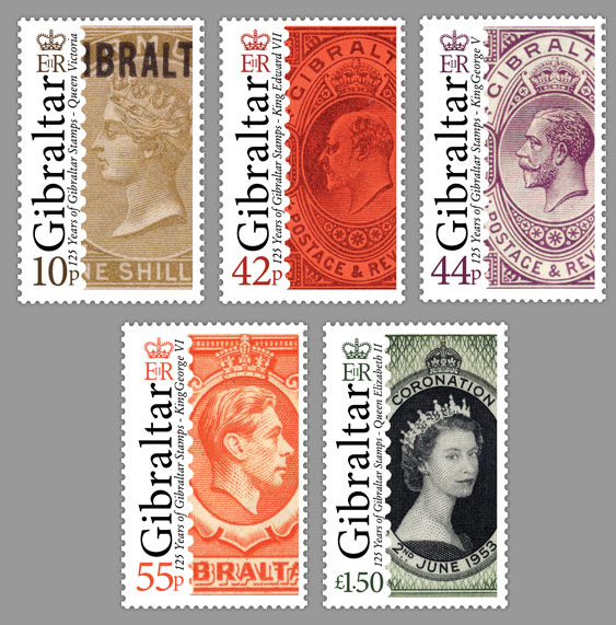 125th Ann of Gib Stamps