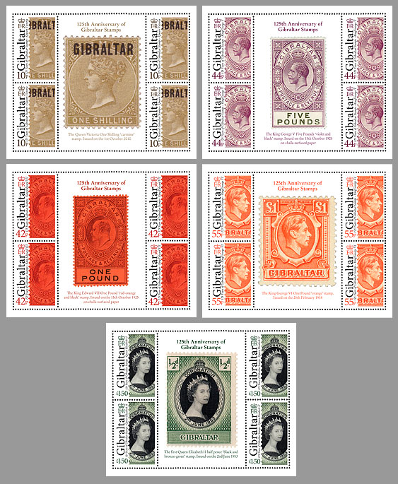 125th Ann of Gib Stamps